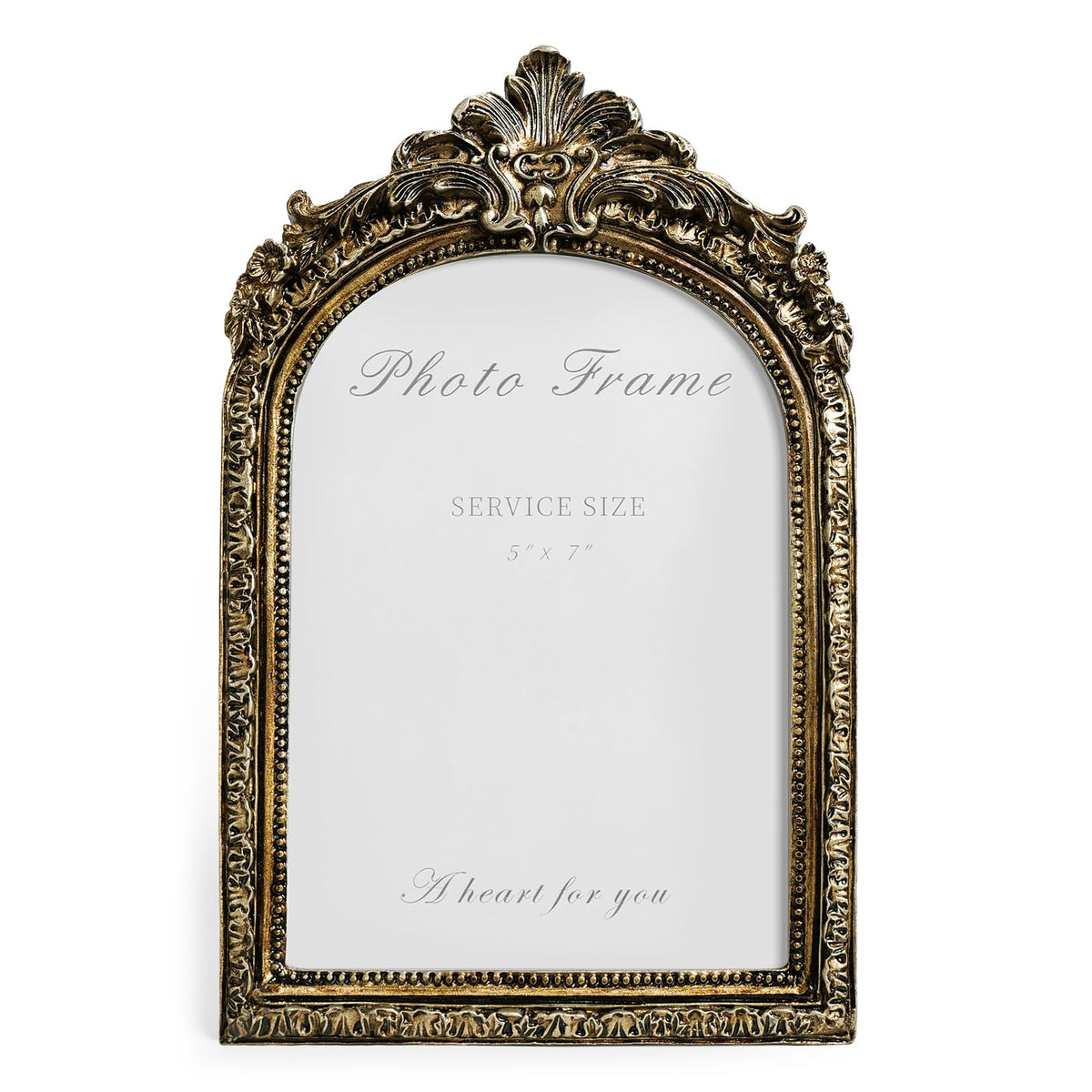 Cuspin 4x6 Vintage Picture Frame Gold Ornate Resin Arched Photo Frame
