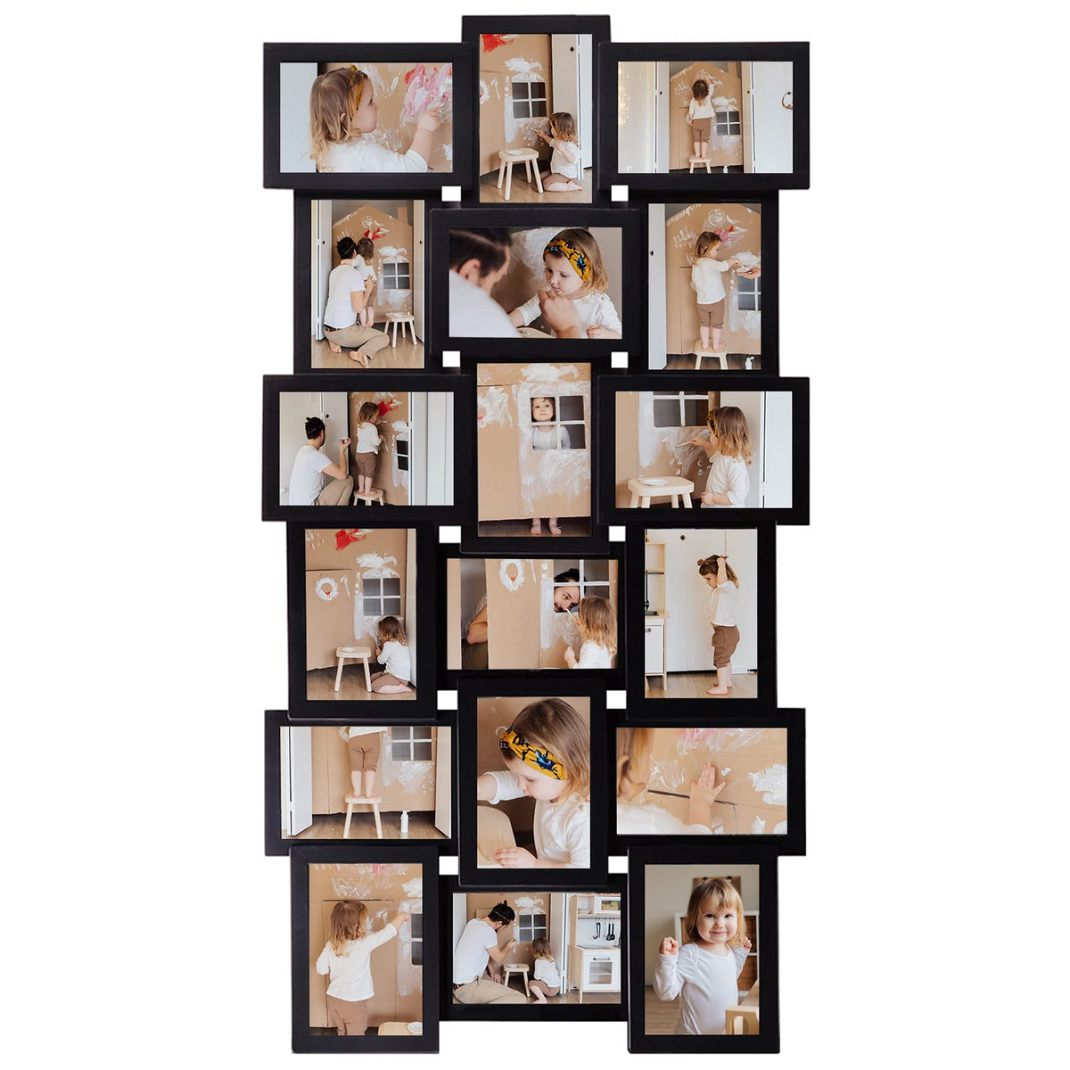 HELLO LAURA - 4x6 Picture Frame Collage Large Photo Collage Frame for Wall 18 Openings Picture Frames Photo Frame Collage Wall Decor for Living Room Bedroom - Rusted Gold