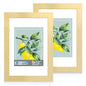 Hongkee 5x7 Picture Frame Set of 2, Real Glass and Wood Frame for Mat 4x6