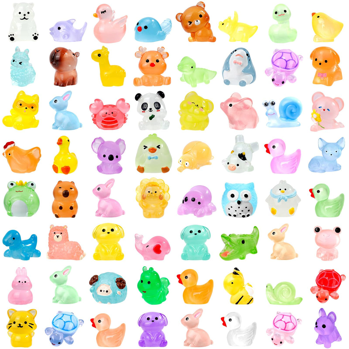 ywevyezc 42 Pcs Mini Resin Animals 42 Styles Resin Animals Figurines Bulk for Micro Garden Hide Accessories Crafts Decor