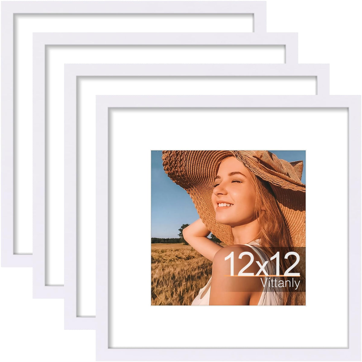 Vittanly 8x10 Picture Frames Set of 4, for Wall or Tabletop, Pale Pink