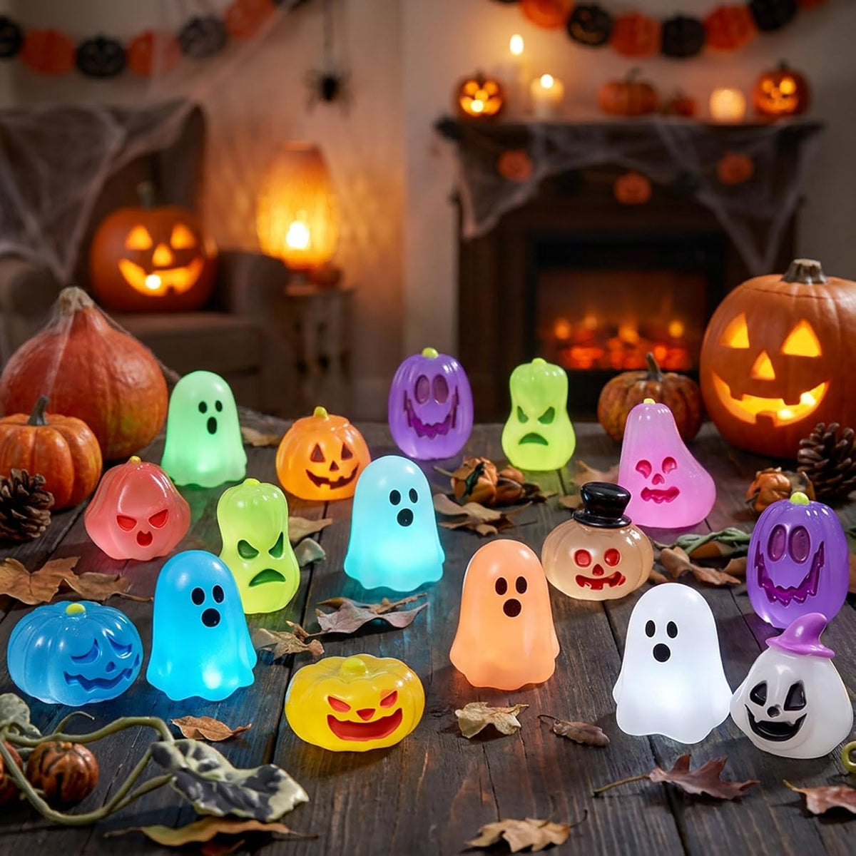 84pcs Halloween Mini Figures,Glow in The Dark Tiny Statue for Halloween Party Favors Dollhouse Decorations Toys