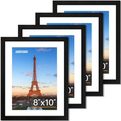 FIXSMITH 5x7 Picture Frame Bulk-4 Pack, Gold Picture Frames Collage Wall Decor, Wall & Tabletop Picture Frames, Photo Frame with HD Plexiglass, Display Pictures 4x6 with Mat or 5x7 Without Mat