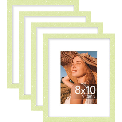 Vittanly 8x10 Picture Frames Set of 4, for Wall or Tabletop, Pale Pink