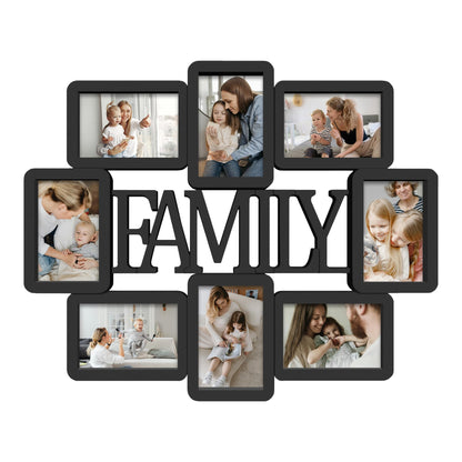 Jerry & Maggie Family Photo Frame 22x17, PVC Picture Frames Collage Wall Decor 9 Opening Wall Hanging For 6x4 Photos 8 Pack, No-Assembly 3D Design Waterproof Memorial Keepsake, Ashes