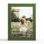 4x6 Picture Frame with Mat for 3.5x5, Wavy Edge Wooden Real Glass Photo Frame for Tabletop and Wall Hanging, Green, 1 Pack