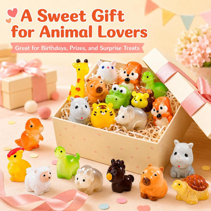 52 Pcs Mini Resin Animal Figurines for Fairy Garden Decor