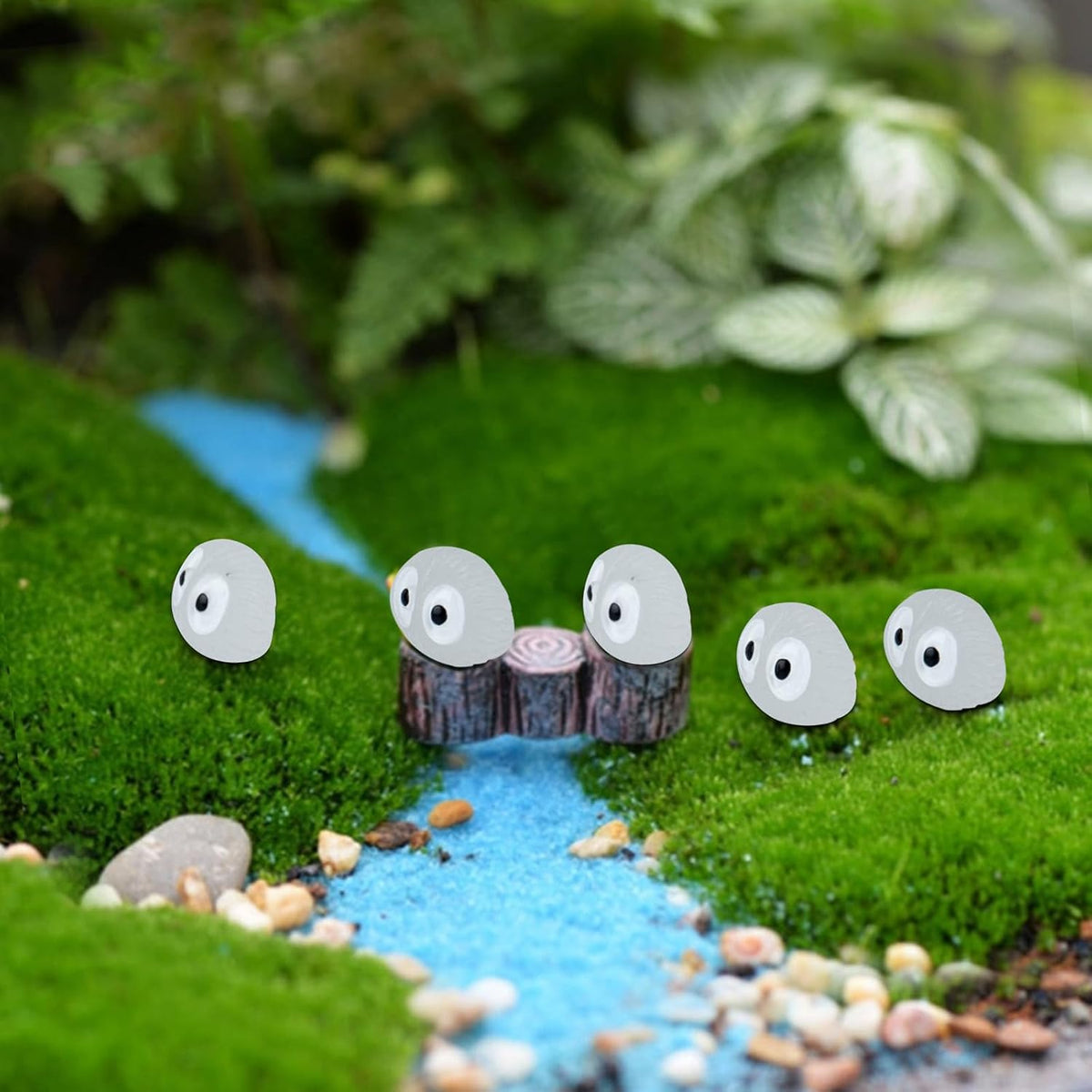 Set of 60 Glow-in-Dark White Mini Elves - Matching Resin Figures for Mass Decor in Terrariums, Fairy Gardens & Hidden Surprises as Plant Accents