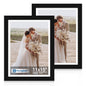 Hongkee 5x7 Picture Frame Set of 2, Real Glass and Wood Frame for Mat 4x6