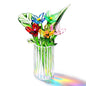 8 Pcs Mini Glass Flowers with Vase Set Small Crystal Bouquet
