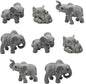 8Pcs Realistic Mini Elephant Figurines Small Resin Elephant