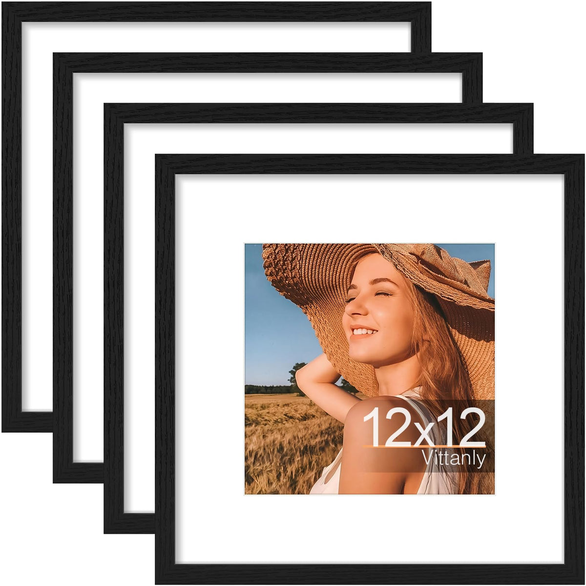 Vittanly 8x10 Picture Frames Set of 4, for Wall or Tabletop, Pale Pink
