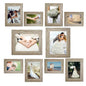 Picture Frame Set 10 pack, Farmhouse Photo Frames, Gallery Wall Frame Collage, with Two 8x10, Four 5x7, Four 4x6 Photo Frame set, in 3 Different Finishes Picture Frames For Wall or Desk,Rustic Brown