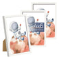 upsimples 4x6 Picture Frame Glass, Thin Border, Gold Photo Frames, 3 Pack