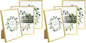 upsimples 4x6 Picture Frame Glass, Thin Border, Gold Photo Frames, 3 Pack