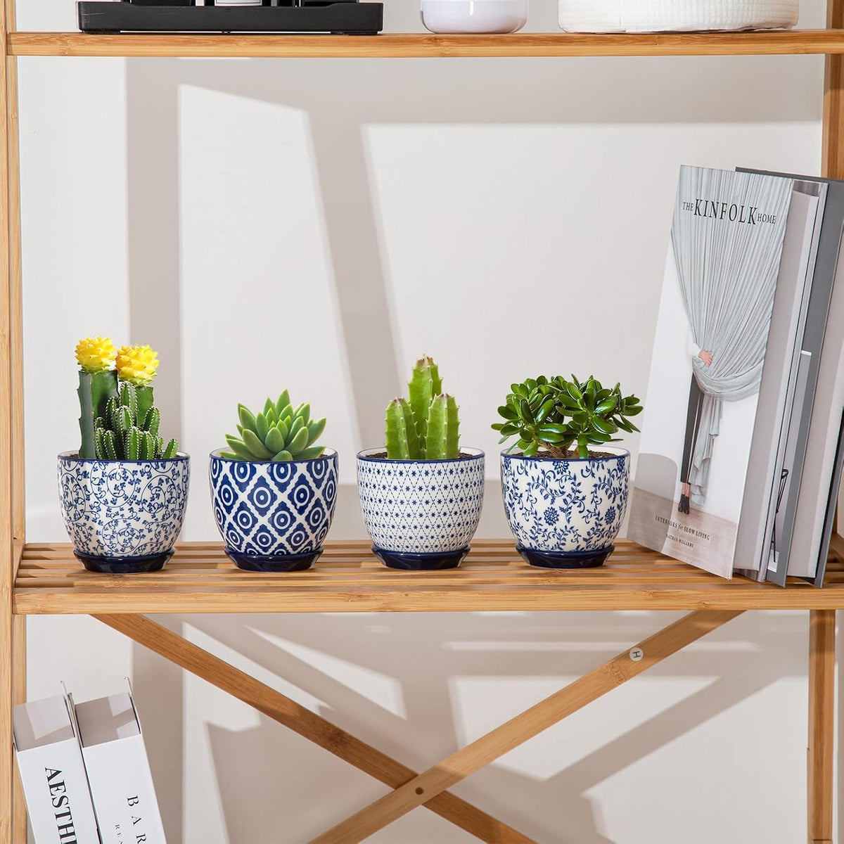 3.5 Inch Ceramic Small Succulent Planter Pots Set of 4