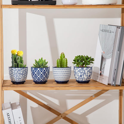 3.5 Inch Ceramic Small Succulent Planter Pots Set of 4