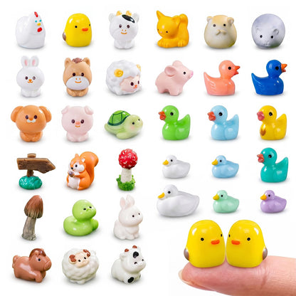Zerobe 40Pcs Mini Forest Animal Figurines: Resin Fairy Garden Accessories