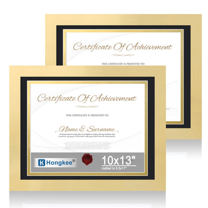 Hongkee 5x7 Picture Frame Set of 2, Real Glass and Wood Frame for Mat 4x6