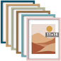 8 x 10, 5 x 7, 4 x 6 Picture Frame Set of 6, Boho Colorful Photo Frames