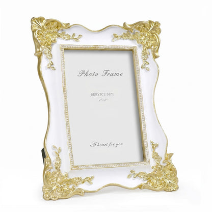 Cuspin 4x6 Vintage Picture Frame Gold Ornate Resin Arched Photo Frame