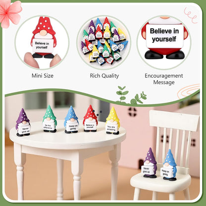 Vicenpal 25 Pcs Mini Gnome Figurines, Resin Gnomes for Garden Home Decor