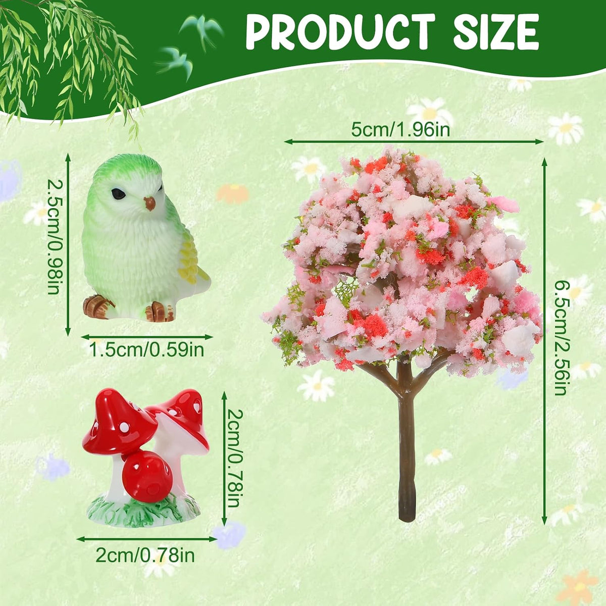 60 Pcs Fairy Garden Accessories Mini Resin Figurines