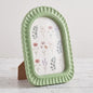 AceOrbit 4x6 Inch Light Blue Petal Arched Picture Frame Cute Scalloped