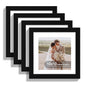 Hongkee 8x10 Picture Frame Set of 4, Real Glass and Wood Frame, 5x7 Mat