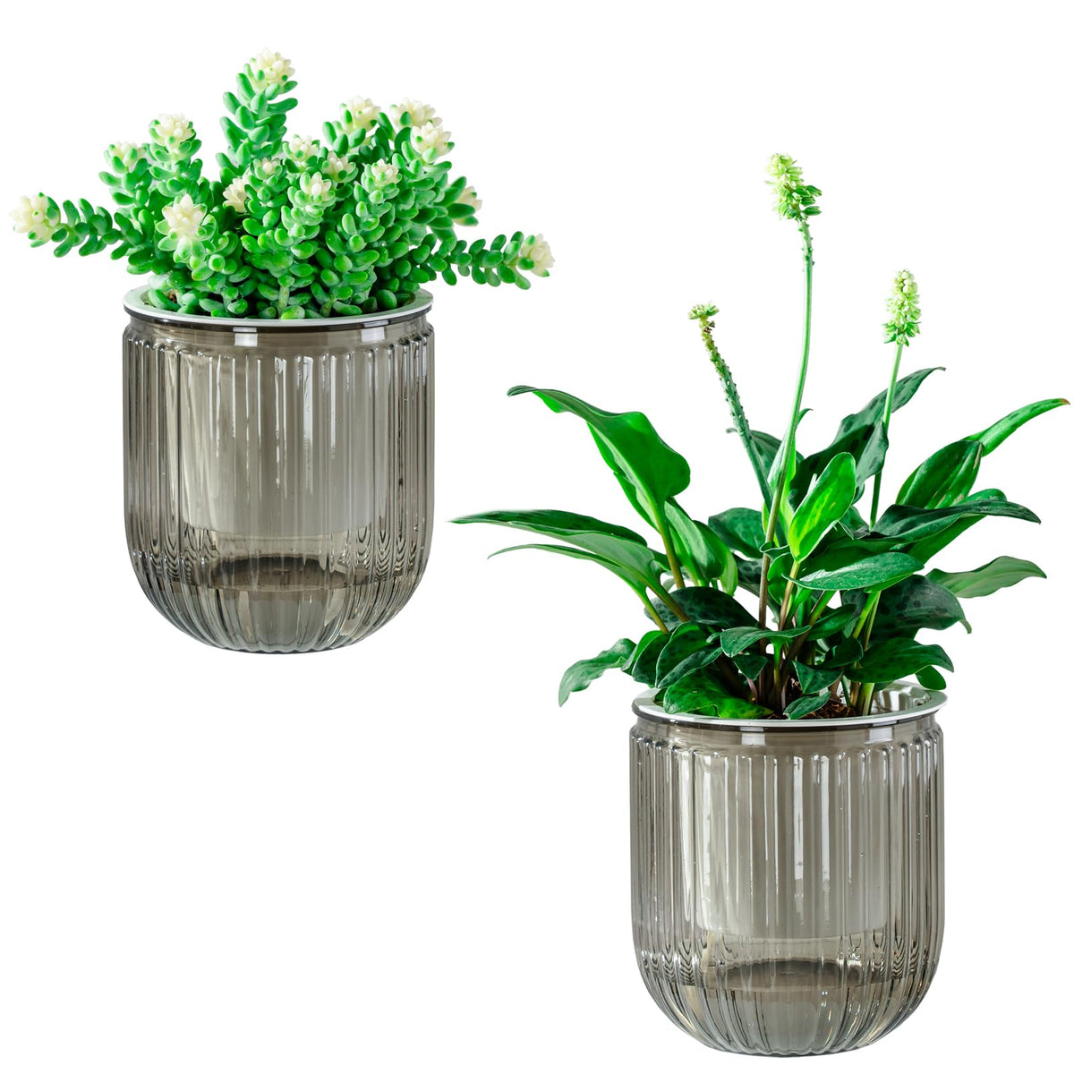 Melphoe Self Watering Pots for Indoor Plants Planter, 4.3 Inch 2 Pack Planters Self Watering Plant Pots for Flower, Houseplants, Succulent, African Violets and Cactus with Drainage