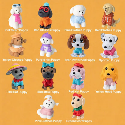 14 Pcs Mini Fashion Dog Figurines - Realistic Resin Dog Statues for Home Decor, Fairy Garden, Cake Topper & Car Dashboard Decoration