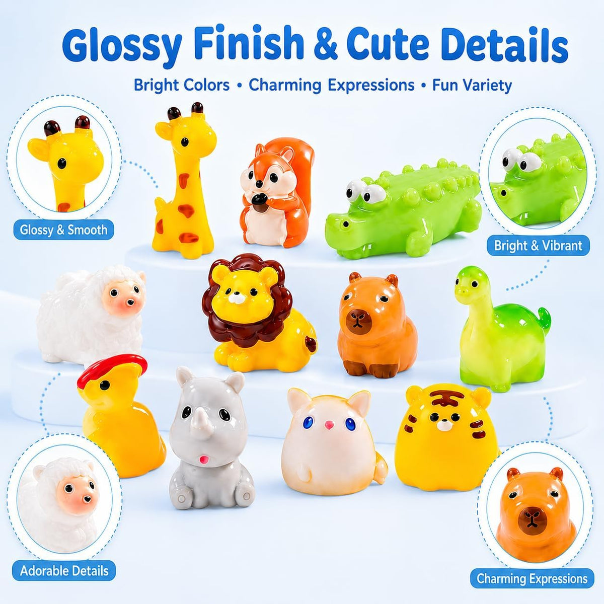 52 Pcs Mini Resin Animal Figurines for Fairy Garden Decor