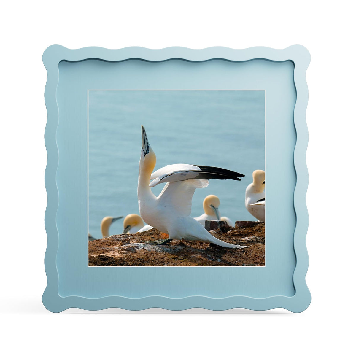 4x6 Picture Frame with Mat for 3.5x5, Wavy Edge Wooden Real Glass Photo Frame for Tabletop and Wall Hanging, Green, 1 Pack