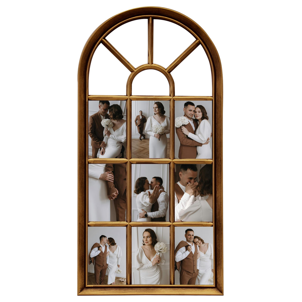 J.M.Deco Arched Collage Picture Frames Wall for Decor 9 Pieces 4 x 6 Photos