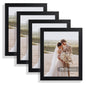 Hongkee 8x10 Picture Frame Set of 4, Real Glass and Wood Frame, 5x7 Mat