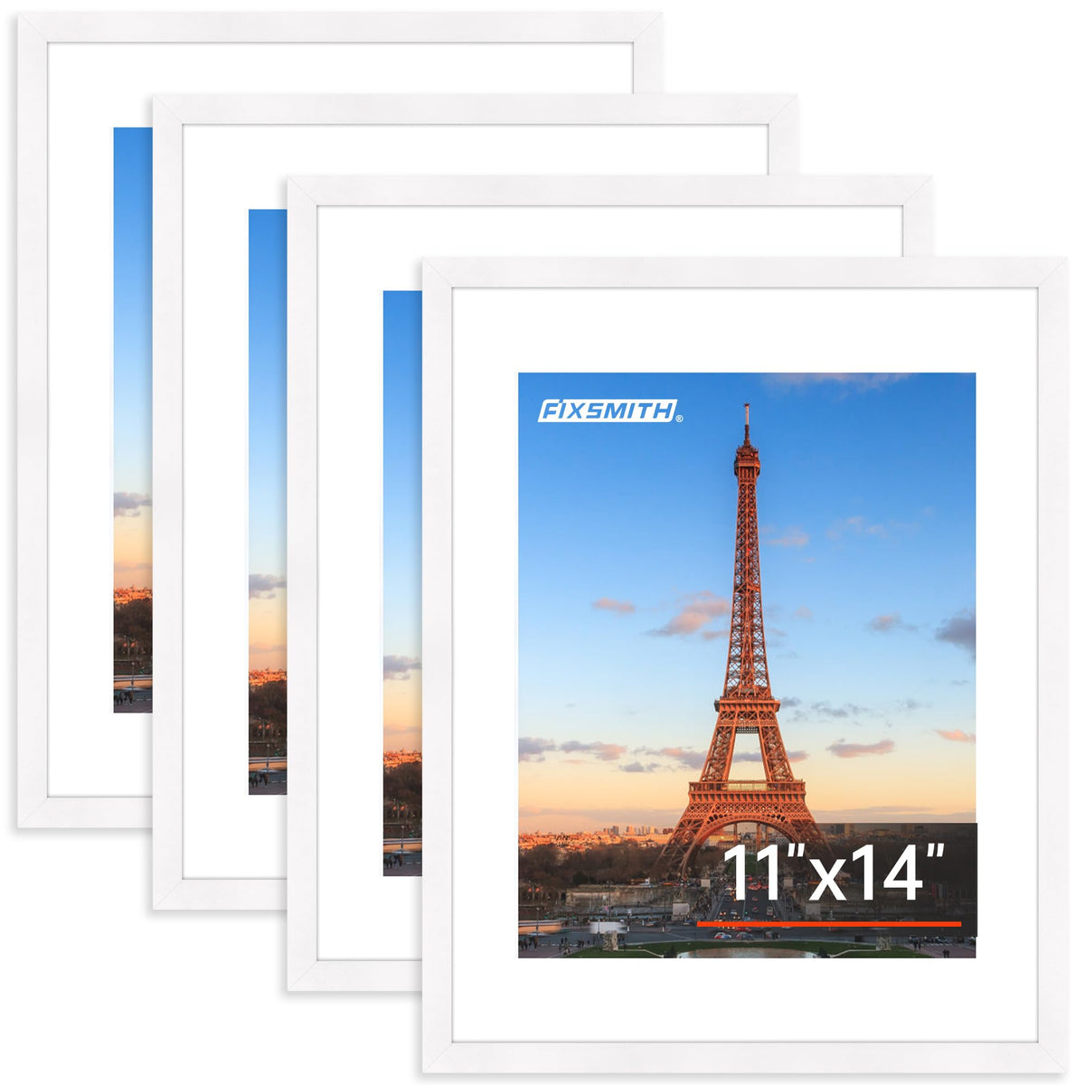 FIXSMITH 5x7 Picture Frame Bulk-4 Pack, Gold Picture Frames Collage Wall Decor, Wall & Tabletop Picture Frames, Photo Frame with HD Plexiglass, Display Pictures 4x6 with Mat or 5x7 Without Mat
