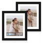 Hongkee 5x7 Picture Frame Set of 2, Real Glass and Wood Frame for Mat 4x6