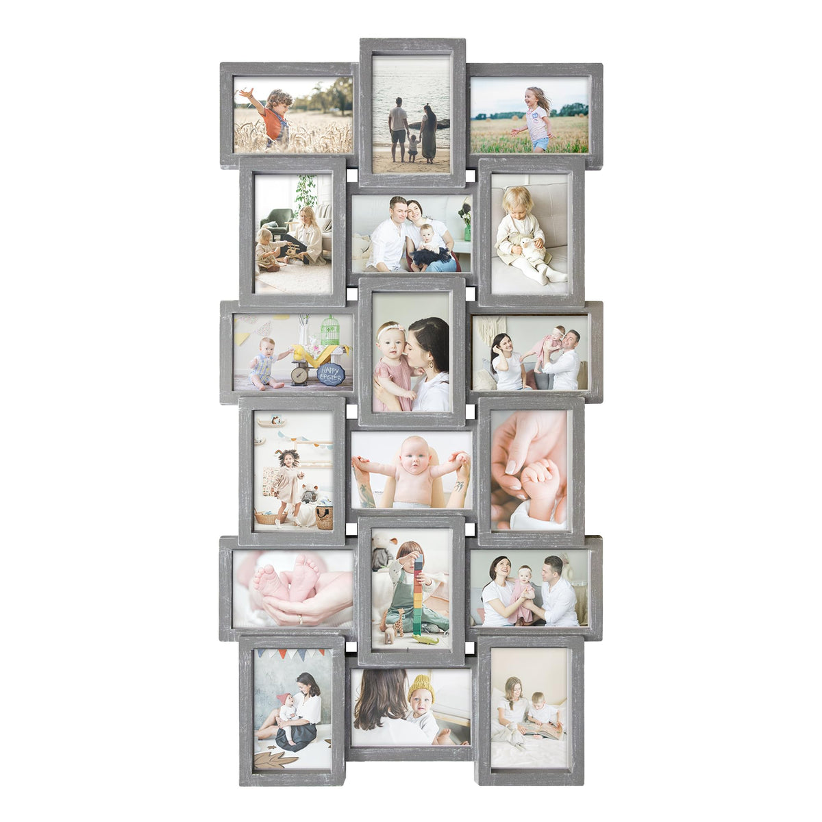 HELLO LAURA - 4x6 Picture Frame Collage Large Photo Collage Frame for Wall 18 Openings Picture Frames Photo Frame Collage Wall Decor for Living Room Bedroom - Rusted Gold