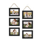 4x6 Collage Picture Frames Set of 2, Rustic Wooden Real Glass Vertical Hanging 3 Opening 4 by 6 Photo Frame, Rustic Brown