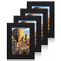 iRahmen 8x10 Picture Frame Set of 4, High Definition Real Glass Rustic Brown Frame, 8 x 10 Wood Photo Frames for Desktop Display and Wall Mounting