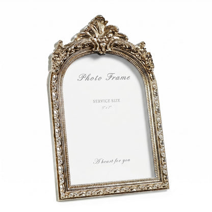 Cuspin 4x6 Vintage Picture Frame Gold Ornate Resin Arched Photo Frame