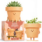 Original Earthlings Sitting Small Plant Pot, Cute Pots for Plants - 4 Inch