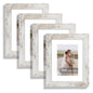 Hongkee 8x10 Picture Frame Set of 4, Real Glass and Wood Frame, 5x7 Mat