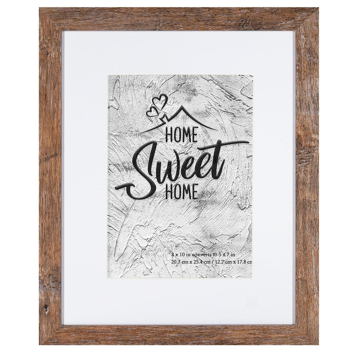 Califortree 5x7 Picture Frame - Can Display Photo 4x6 with Mat, Wood Frame with Shatterproof Plexiglass, Wall & Tabletop Display, Rustic Brown