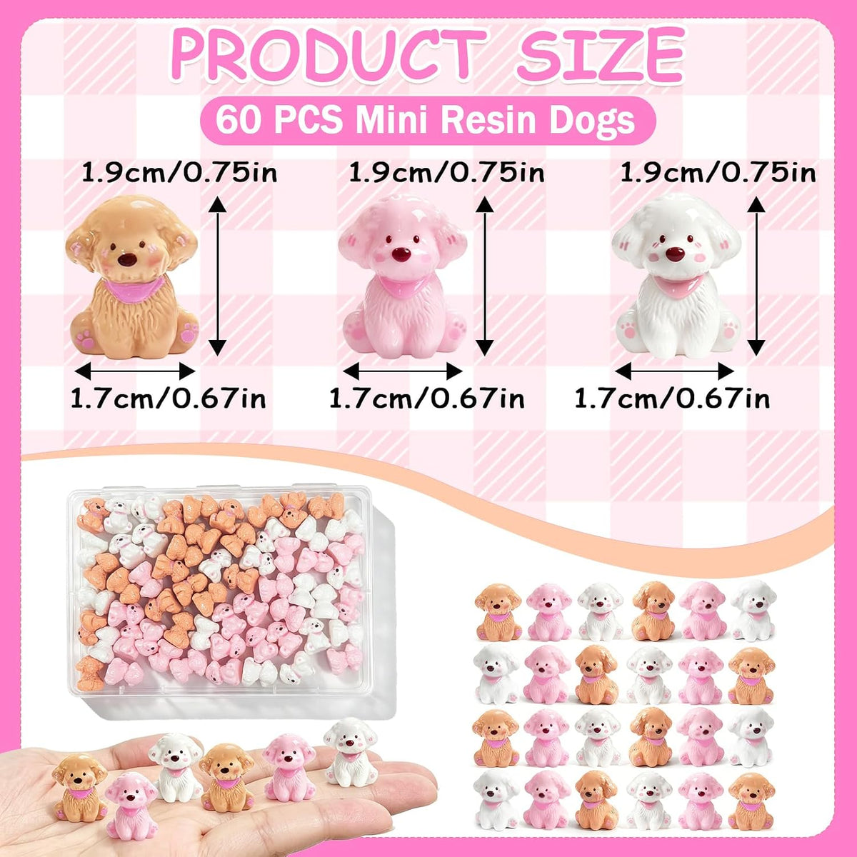 60 Pcs Mini Resin Dog Figures Puppy Animal Miniature Figurines