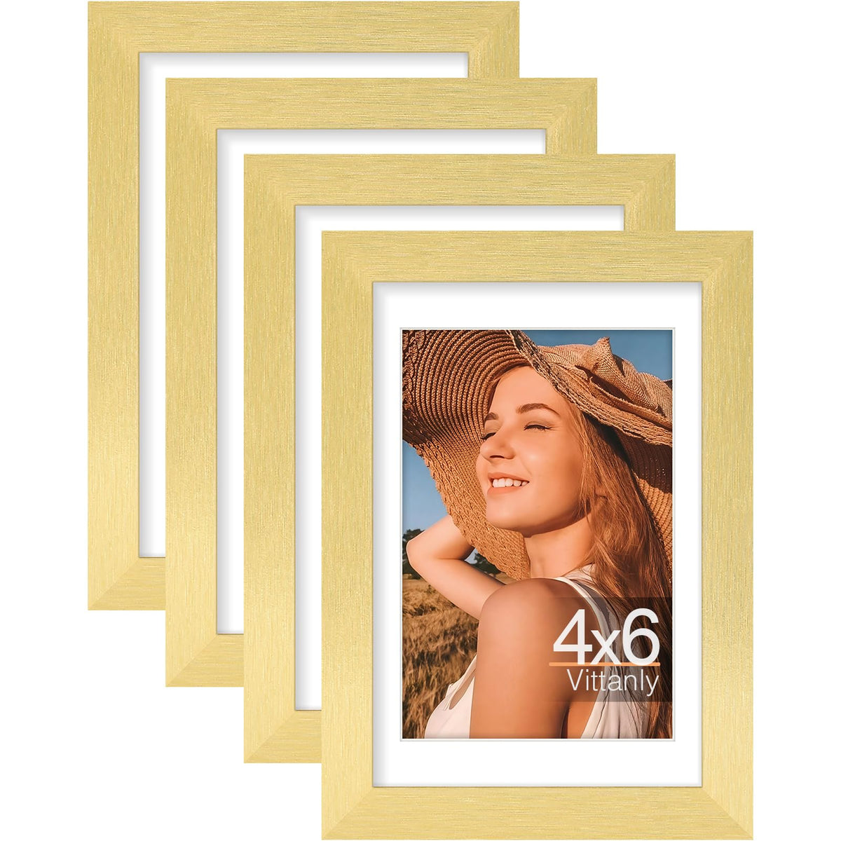 Vittanly 8x10 Picture Frames Set of 4, for Wall or Tabletop, Pale Pink