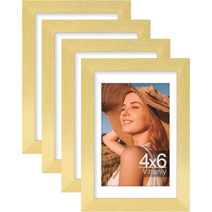 Vittanly 8x10 Picture Frames Set of 4, for Wall or Tabletop, Pale Pink