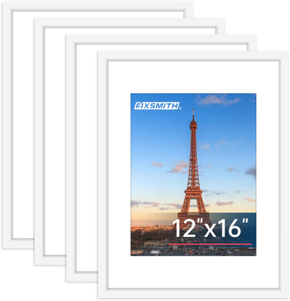 FIXSMITH 5x7 Picture Frame Bulk-4 Pack, Gold Picture Frames Collage Wall Decor, Wall & Tabletop Picture Frames, Photo Frame with HD Plexiglass, Display Pictures 4x6 with Mat or 5x7 Without Mat