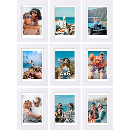 Vittanly 8x10 Picture Frames Set of 9 for Wall or Tabletop Display, Gold
