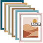 8 x 10, 5 x 7, 4 x 6 Picture Frame Set of 6, Boho Colorful Photo Frames